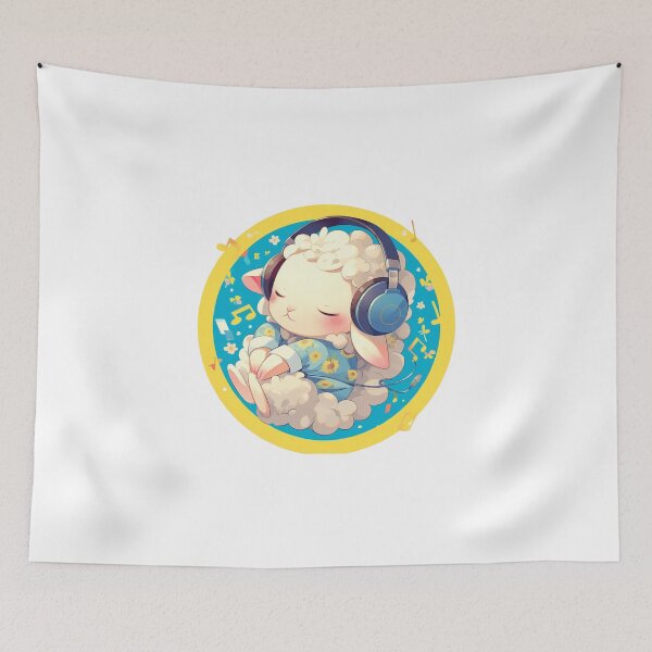 Item preview, Cute Lamb Listening to music // Loving Lamb Animal // Sheep designed and sold by SMARTKIT  DESIGNAGENCY.