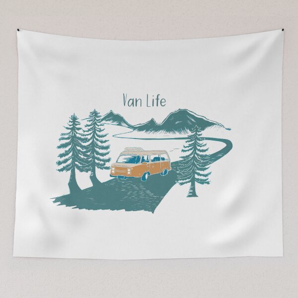 Item preview, Van life linocut designed and sold by Maddy Bennett.