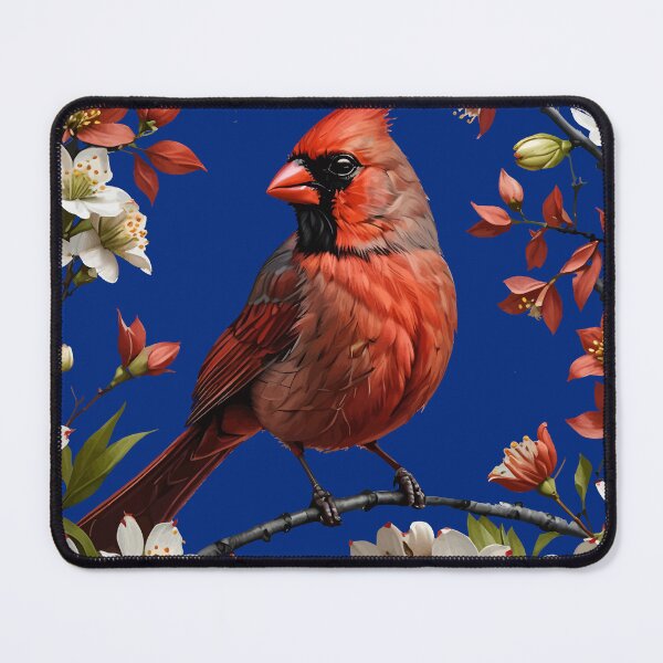 Item preview, A Red Cardinal Bird Surrounded by Cornus florida Flowers designed and sold by taiche.