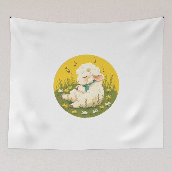 Item preview, Cute Lamb Listening to music // Loving Lamb Animal // Sheep designed and sold by SMARTKIT  DESIGNAGENCY.