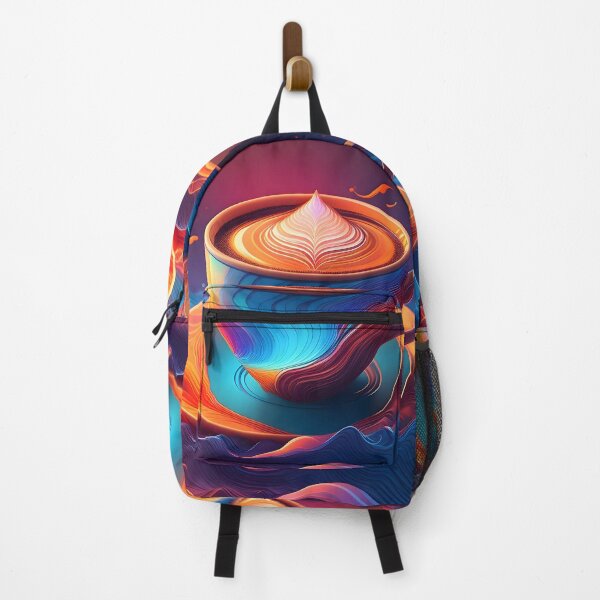 Item preview, Vibrant Liquid Dreams: Futuristic Coffee Art designed and sold by AI-Only Creations.