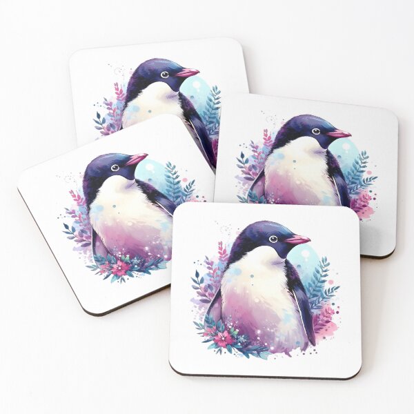 Item preview, A beautiful and cute Adélie Penguin with colorful leaves and flowers around designed and sold by Marcoshop10.