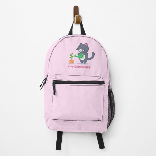 Item preview, a cat watering a plant with the text keep growing designed and sold by oryzasian.
