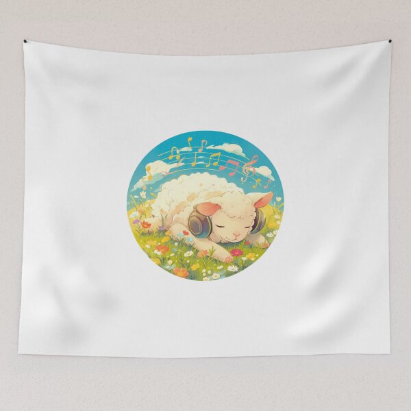 Item preview, Cute Lamb Listening to music // Loving Lamb Animal // Sheep designed and sold by SMARTKIT  DESIGNAGENCY.