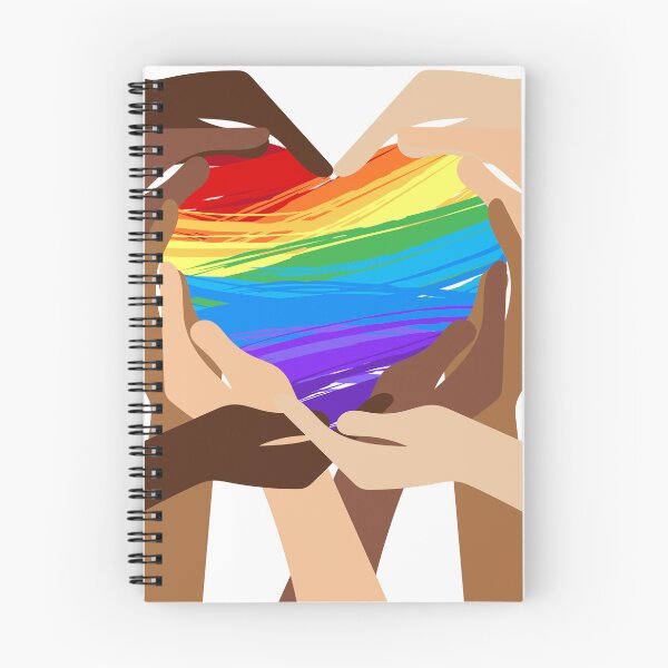 Item preview, Pride rainbow love heart held by diverse people designed and sold by Urbanclassy.