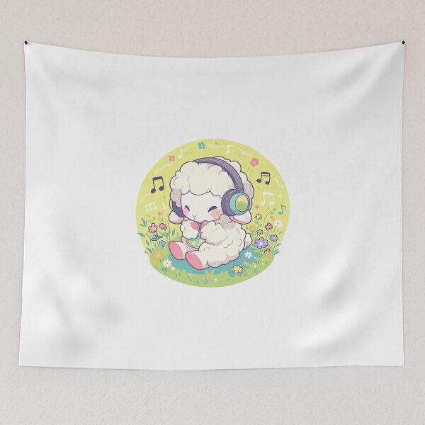 Item preview, Cute Lamb Listening to music // Loving Lamb Animal // Sheep designed and sold by SMARTKIT  DESIGNAGENCY.