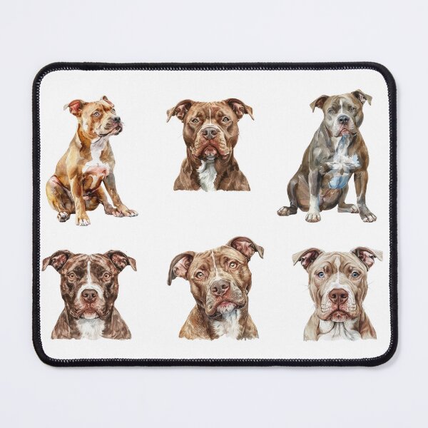 Item preview, Brown pitbull bundle - Set of 6 designed and sold by EmeraldeaArt.