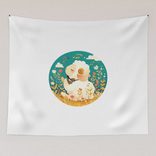 Item preview, Cute Lamb Listening to music // Loving Lamb Animal // Sheep designed and sold by SMARTKIT  DESIGNAGENCY.
