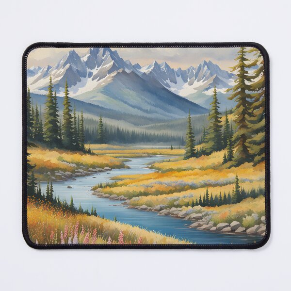 Item preview, Montana's Majestic Peaks: Watercolour Landscape Splendour designed and sold by LSVart.