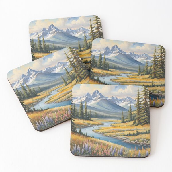 Item preview, Montana's Majestic Peaks: Watercolour Landscape Splendour designed and sold by LSVart.