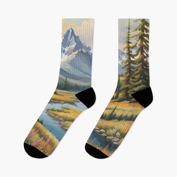 Item preview, Montana's Majestic Peaks: Watercolour Landscape Splendour designed and sold by LSVart.
