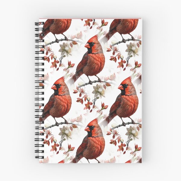 Item preview, A Red Cardinal Bird Surrounded by Cornus florida Flowers Pattern designed and sold by taiche.