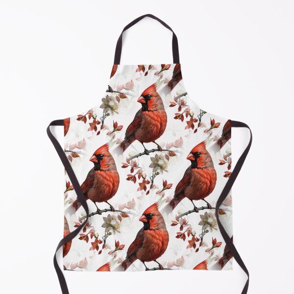 Item preview, A Red Cardinal Bird Surrounded by Cornus florida Flowers Pattern designed and sold by taiche.