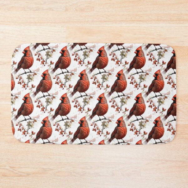 Item preview, A Red Cardinal Bird Surrounded by Cornus florida Flowers Pattern designed and sold by taiche.