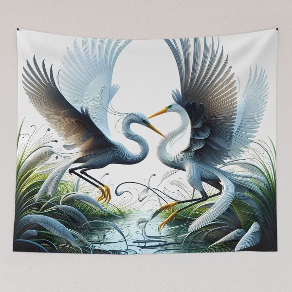 Item preview, Territorial Egrets designed and sold by Vibranta Studio.