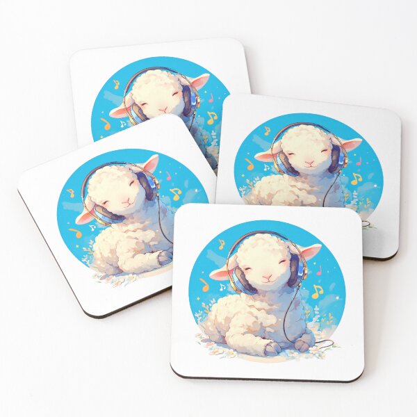 Item preview, Cute Lamb Listening to music // Loving Lamb Animal // Sheep designed and sold by SMARTKIT  DESIGNAGENCY.