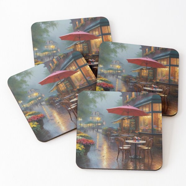 Item preview, Umbrella Street Café in the Rain designed and sold by BlareBlare.