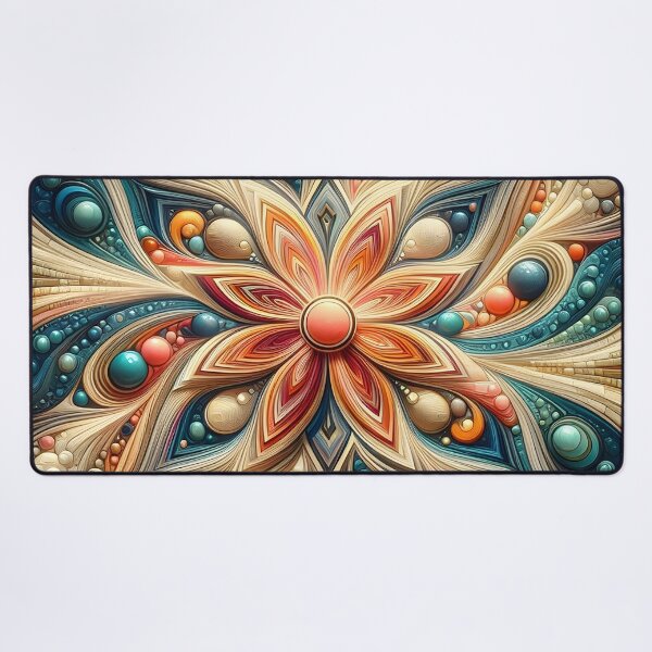 Item preview, 70s style geometric marble with vibrant fractal textures designed and sold by BlackCatspet1.
