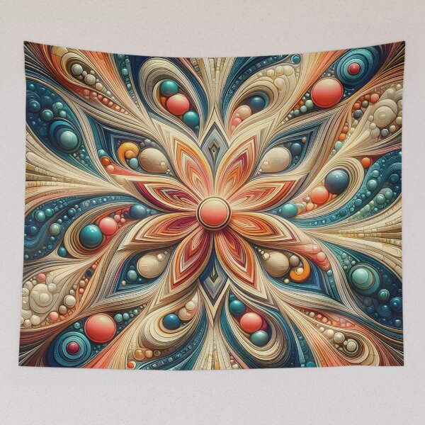 Item preview, 70s style geometric marble with vibrant fractal textures designed and sold by BlackCatspet1.