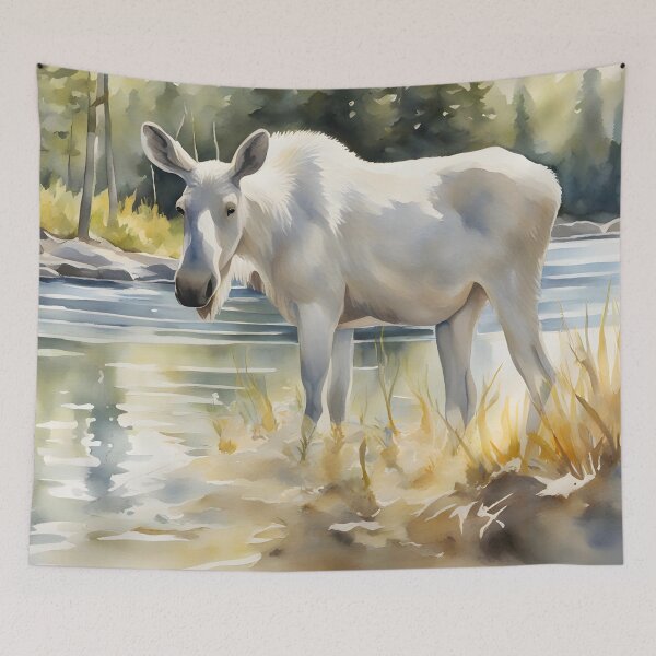 Item preview, White Moose Cow by Forest Lake designed and sold by CalmnessbyChoice.