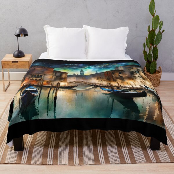 Item preview, Night Time Venice Watercolor designed and sold by FreeQAI.