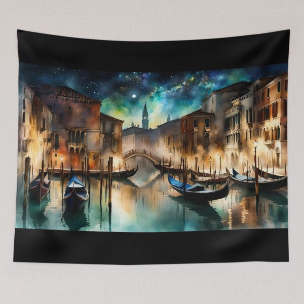 Item preview, Night Time Venice Watercolor designed and sold by FreeQAI.