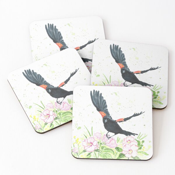 Item preview, Red-winged blackbird flying designed and sold by GiselleSellier.