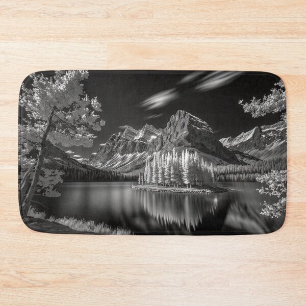 Item preview, Canadian Rockies Digital Art Black and White Infrared designed and sold by ImageVortex.