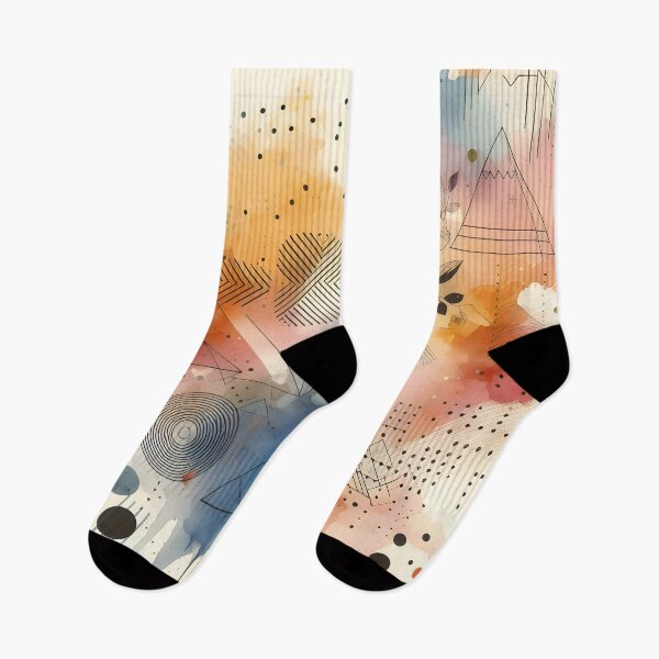 Item preview, Indie watercolor splash with minimalist geometric shapes designed and sold by BlackCatspet1.