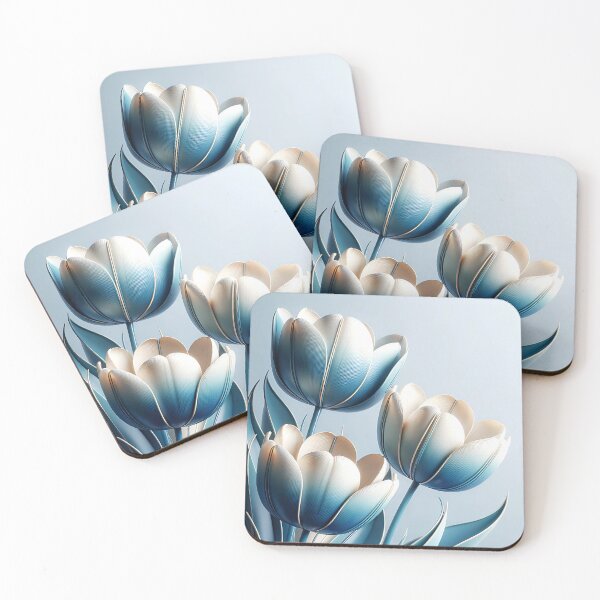 Item preview, Elegant Blue and White Tulips designed and sold by AleksaDesignMTL.