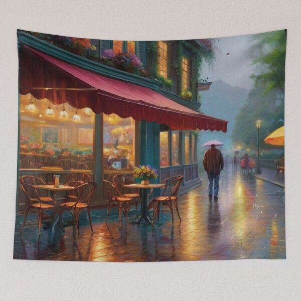 Item preview, Cafe Haven on a Rainy Street designed and sold by BlareBlare.