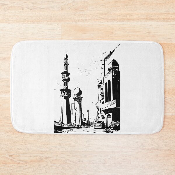 Item preview, Black and White Architecture with Domes and Minarets designed and sold by OxiSkor.