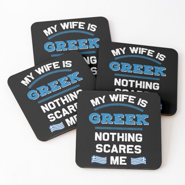 Item preview, My Wife is Greek Hellenic Republic Greece Roots Flag designed and sold by Blok45.