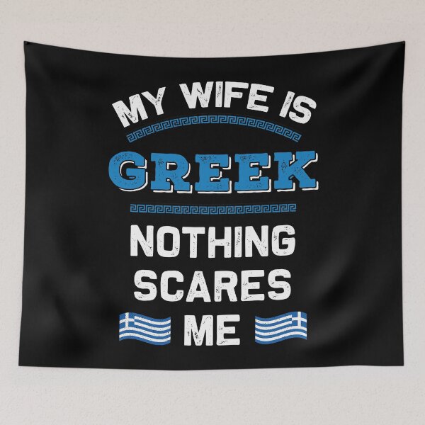 Item preview, My Wife is Greek Hellenic Republic Greece Roots Flag designed and sold by Blok45.