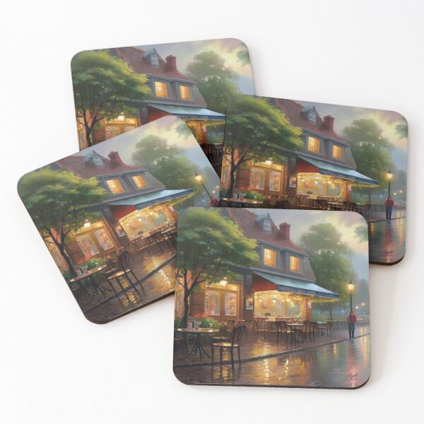 Item preview, Cafe de la Rue on a Rainy Day designed and sold by BlareBlare.