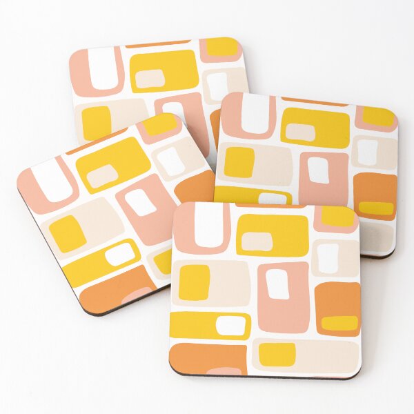 Item preview, Mid Century Funky Geometric Shapes Orange, Peach and Yellow designed and sold by trdstudio.