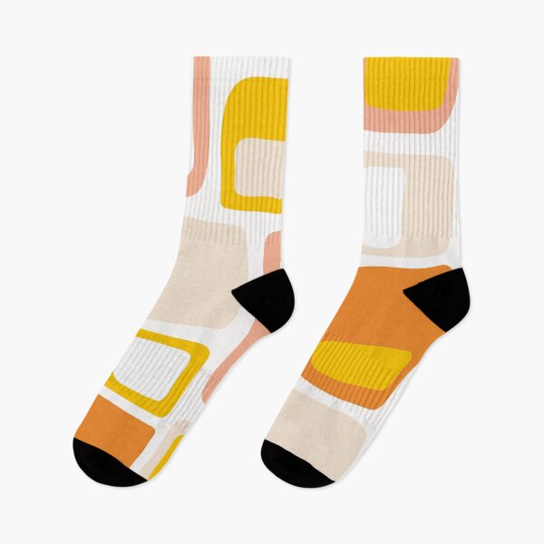 Item preview, Mid Century Funky Geometric Shapes Orange, Peach and Yellow designed and sold by trdstudio.