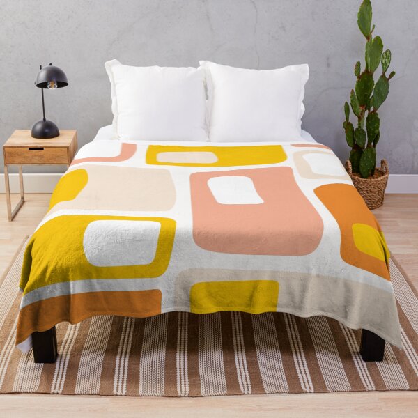 Item preview, Mid Century Funky Geometric Shapes Orange, Peach and Yellow designed and sold by trdstudio.