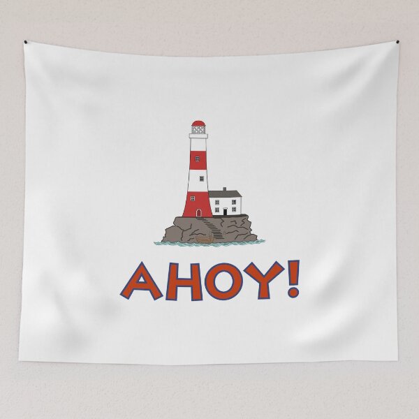 Item preview, Lighthouse Illustration+AHOY! Typography Design designed and sold by NataliePaskell.