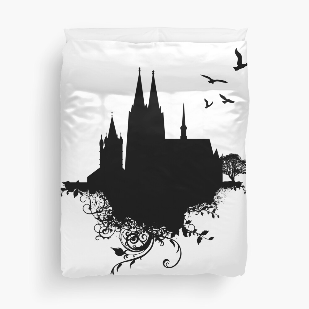 Cologne Cathedral Silhouette Black Duvet Cover By Mikeranger Redbubble