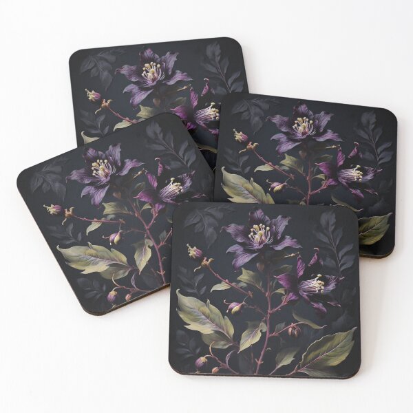 Item preview, Blooming Night Flower - Purple Botanical Dark Aesthetic Decor by Hecates Daughter Art designed and sold by Arwen-Art.