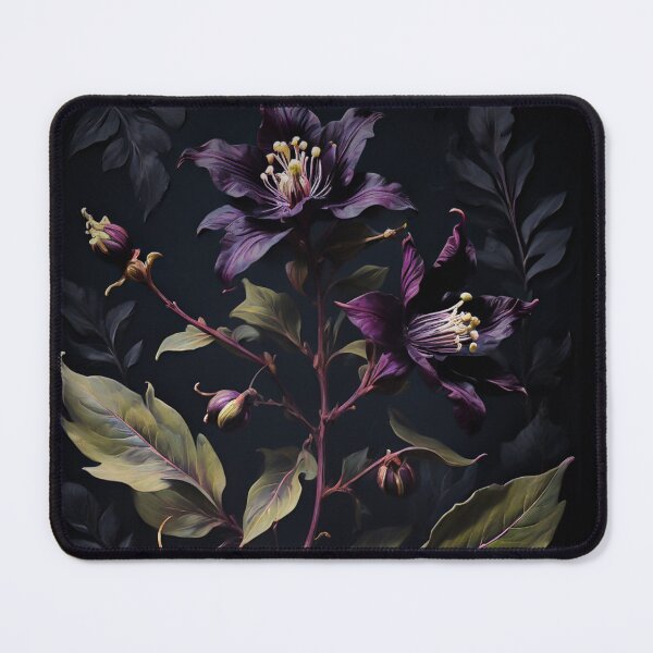 Item preview, Blooming Night Flower - Purple Botanical Dark Aesthetic Decor by Hecates Daughter Art designed and sold by Arwen-Art.