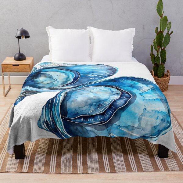 Item preview, Blue sea shell. Watercolor sea shells sticker designed and sold by Anastasiia Yurevych.