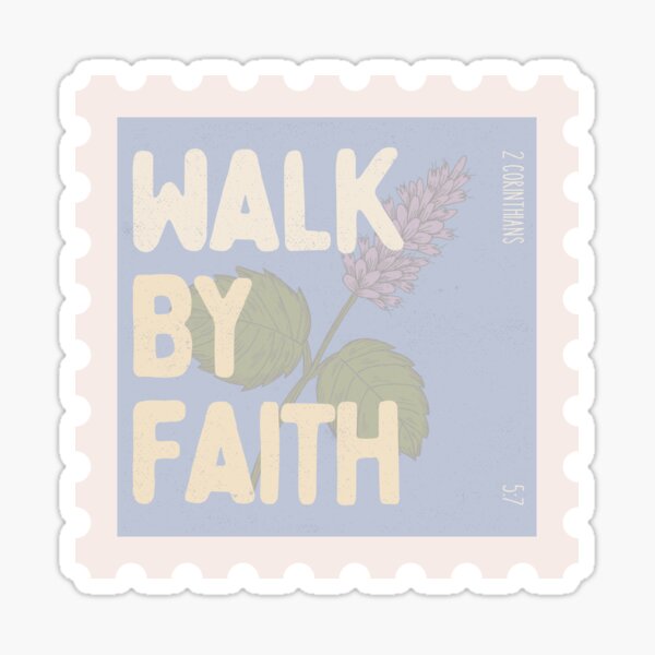 Vista previa del artículo con la obra «Sello de caminar por fe», diseñado y vendido por Faith Scribbles & Designs.