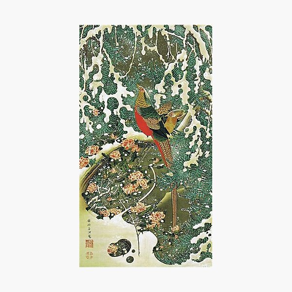 Item preview, Favourite Artist - Pheasant In A Snowy Pine Tree - Jakuchu Ito designed and sold by vmajzlik.