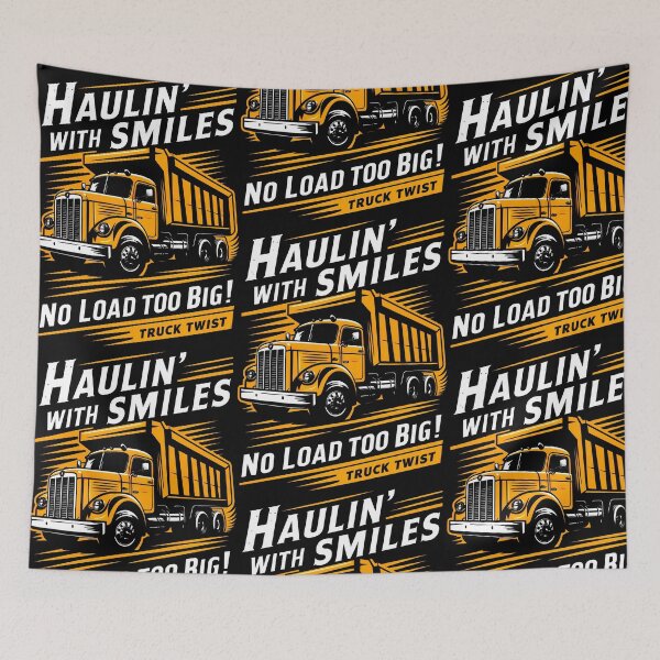 Item preview, Haulin' with Smiles: Orange and Black Trucking Dreams designed and sold by SplashTastic.