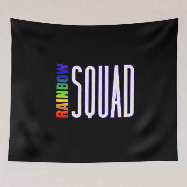 Item preview, Rainbow Squad pride color LGBTQ graphic t-shirt, rainbow text, Rainbow Squad T-shirt, Rainbow friends designed and sold by PrideBeProud.