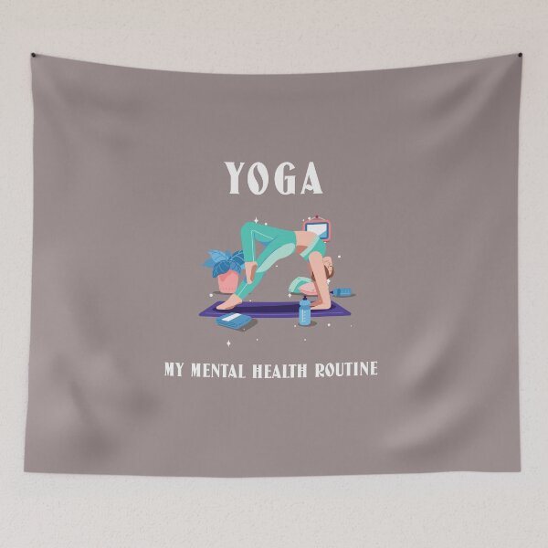 Item preview, Yoga My Mental Health Routine T-shirt designed and sold by Funky-Munkey.