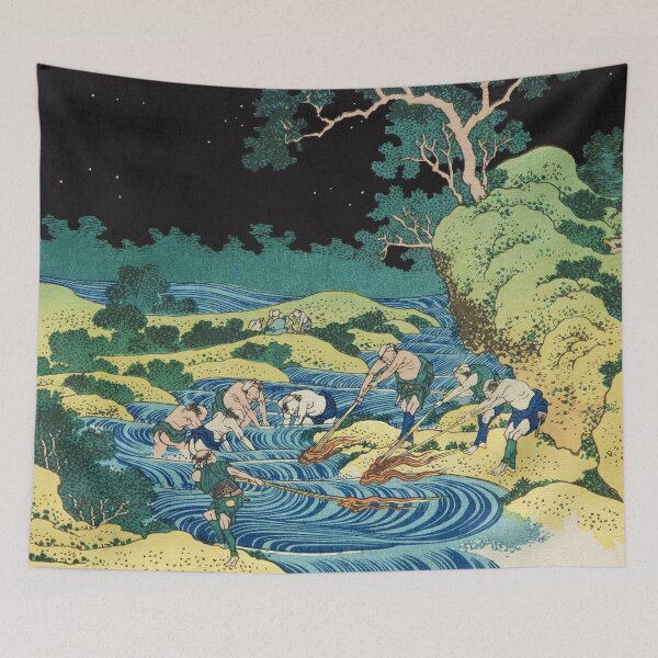 Item preview, Fishing by Fire in Kai Province by Katsushika Hokusai designed and sold by Takeda-art.