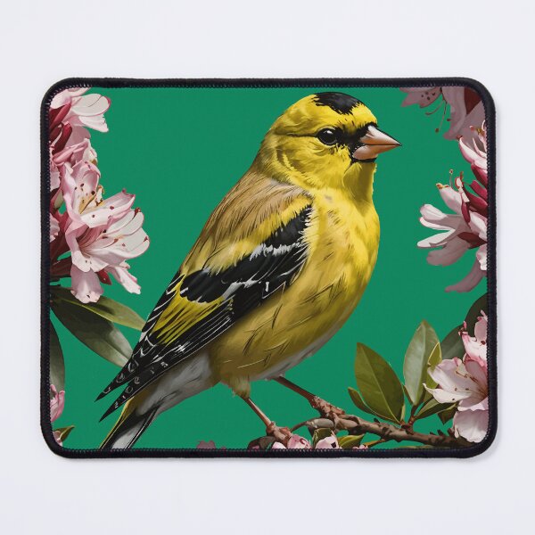 Item preview, An  American Goldfinch Surrounded By Rhododendron Flowers designed and sold by taiche.